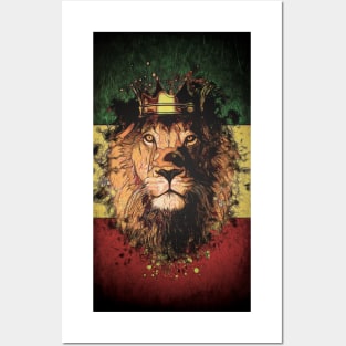 Rasta Lion Splatter Painting Posters and Art